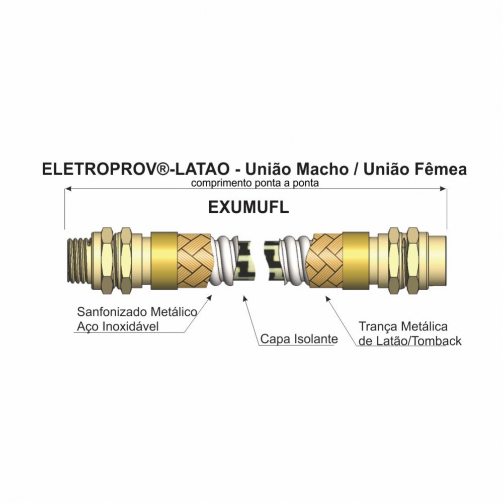 Eletroprov - Latão - União Macho/União Fêmea - EXUMUFL