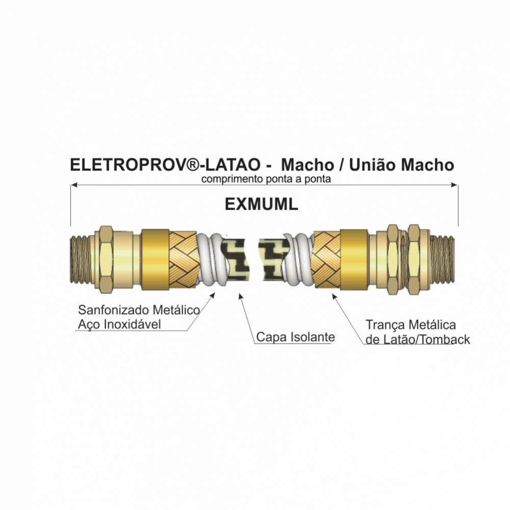 Eletroprov - Latão - Macho/União Macho - EXMUML