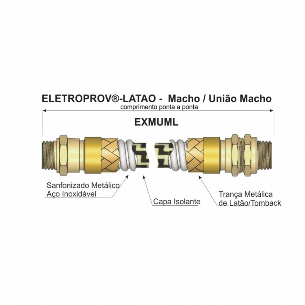 Eletroprov - Latão - Macho/União Macho - EXMUML